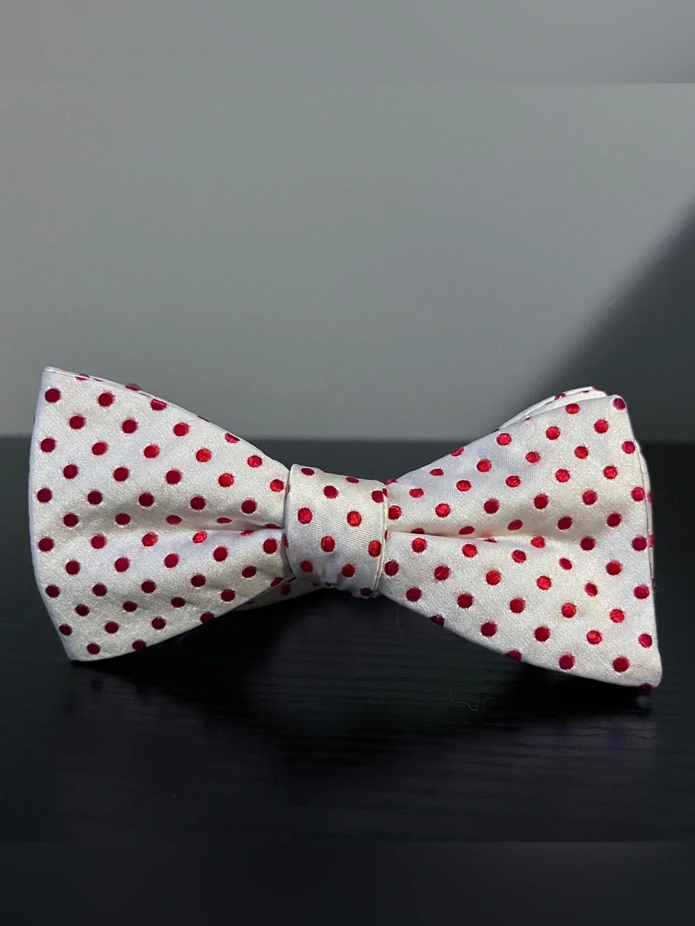 croft & barrow White Bow Tie with Red Polka Dots
